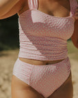 Flattering Feminine Cute Tummy Control Pink High Waisted Bottoms