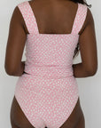 Peony Top | Textured Pink Floral Tankini Top