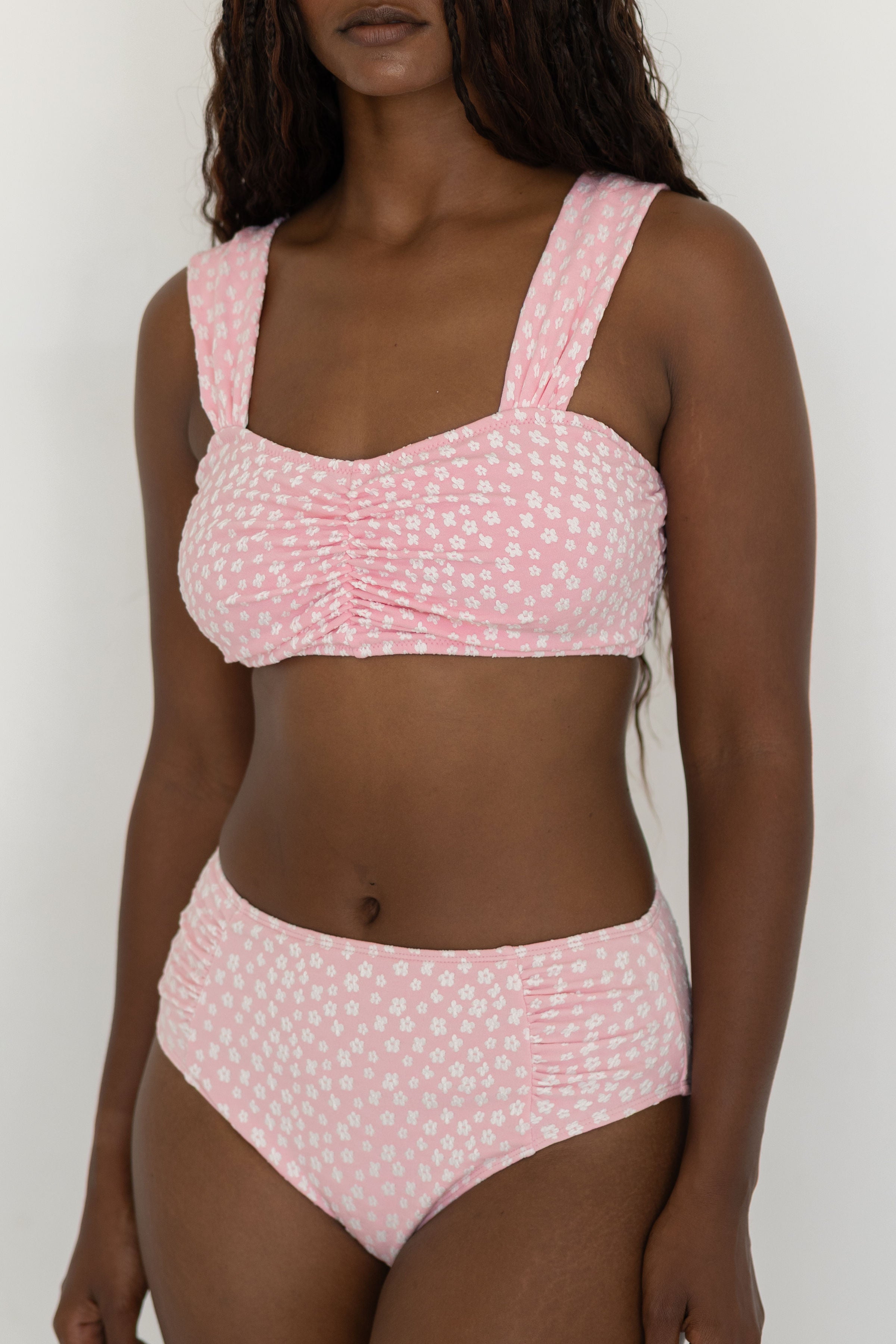 Peony Bikini Top |  Floral Sweetheart Neck Bikini Top