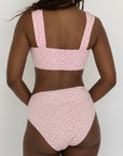 Peony High Waisted Bottoms | Textured Floral Ruched Swim Bottoms