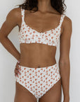 Rosie Bikini Top | Dainty Red Floral Underwire Bikini Top