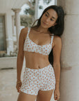 Rosie Bikini Top | Dainty Red Floral Underwire Bikini Top