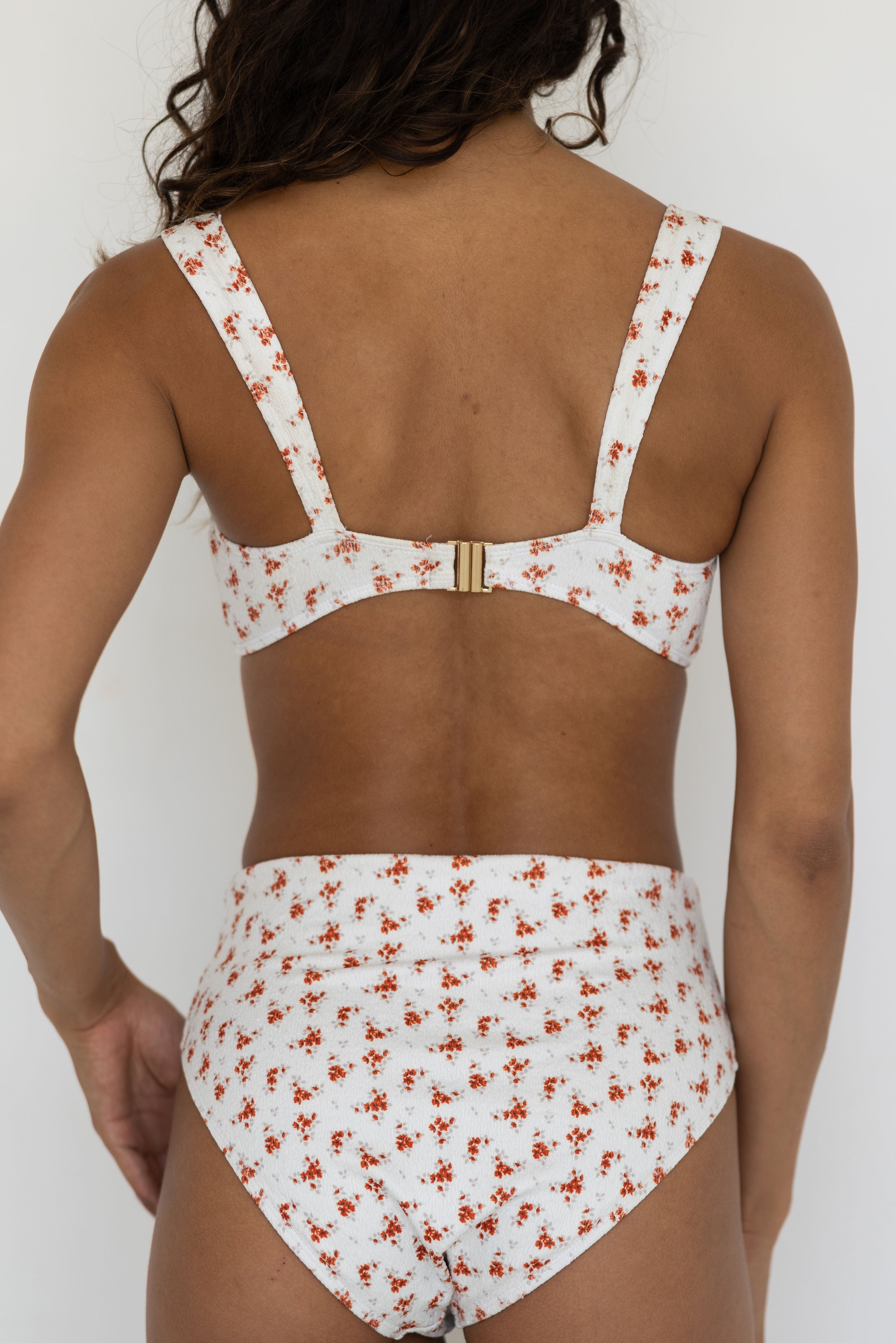 Rosie Bikini Top | Dainty Red Floral Underwire Bikini Top