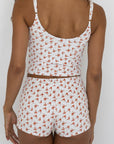 Rosie Tankini Top | Red and White Floral Scoop Neck Tankini Top