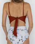 Sandstone Top | Adjustable Tie Back Tankini Top