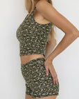 Savannah High Waisted Shorts | Floral Textured Retro Bikini Boy Shorts