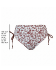 Marina High Waisted Bottoms | Adjustable Tie Coastal Print Swim Bottoms