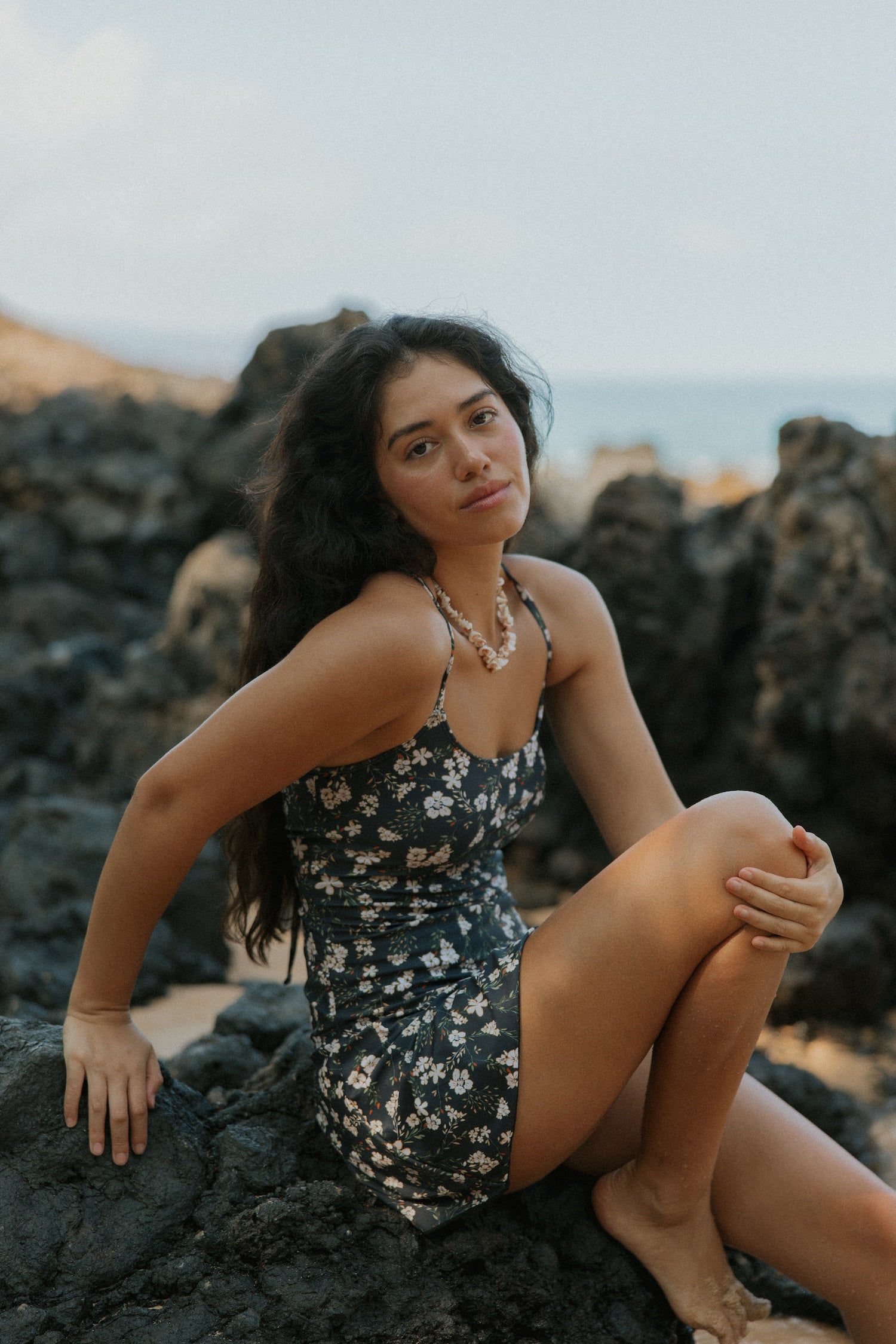 Scoop Neck Floral Swim Dress 