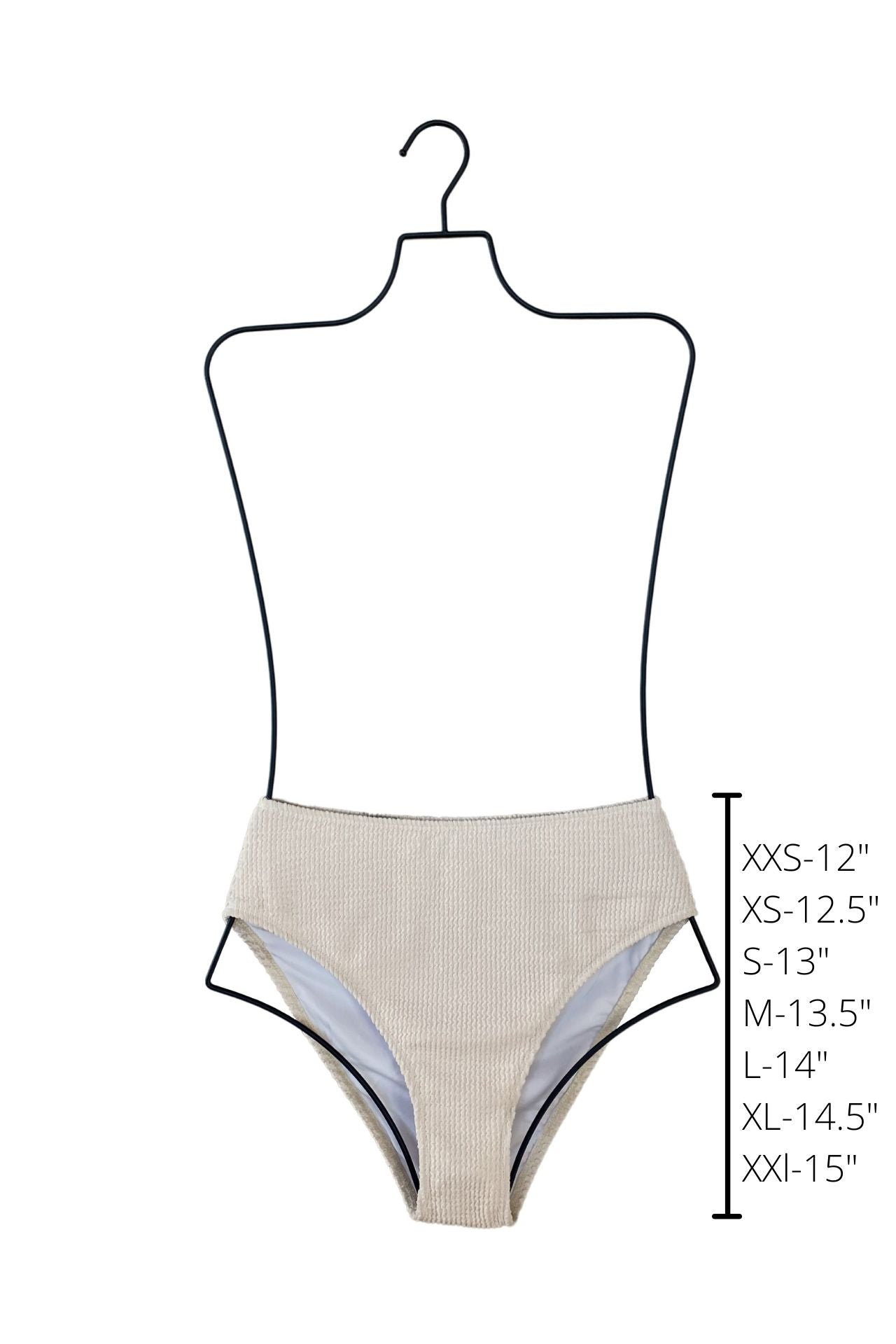 High Tide Bottoms | White Crinkle Textured Bikini Bottoms