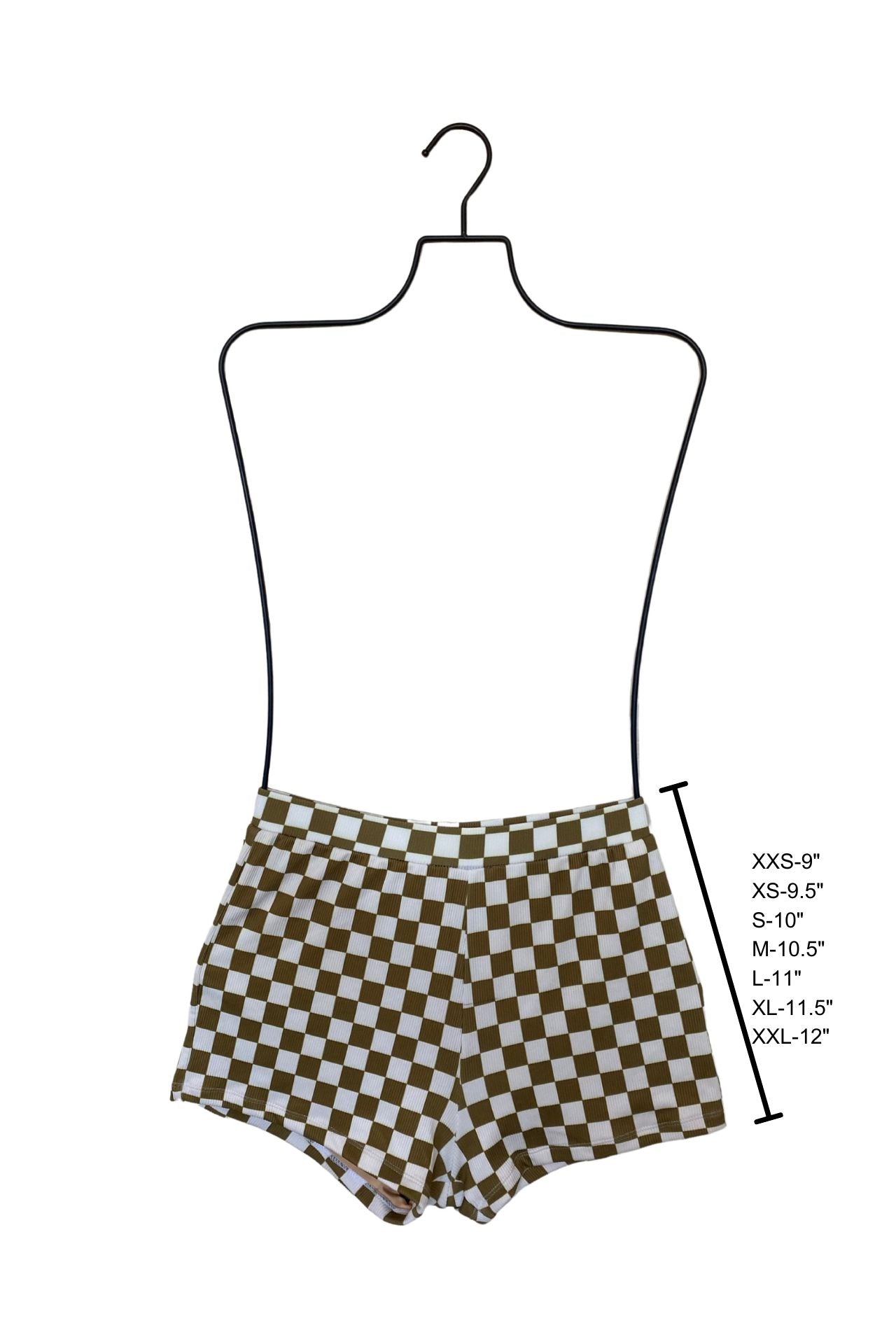 Myrtle High Waisted Shorts | Checkered Ribbed Women's Boy Swim Shorts
