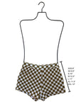 Myrtle High Waisted Shorts | Checkered Ribbed Women's Boy Swim Shorts