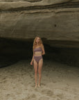 Cute Dusty Mauve High Waisted Full Coverage Bikini