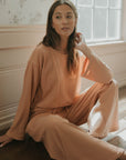 Ribbed luxury loungewear set for women.