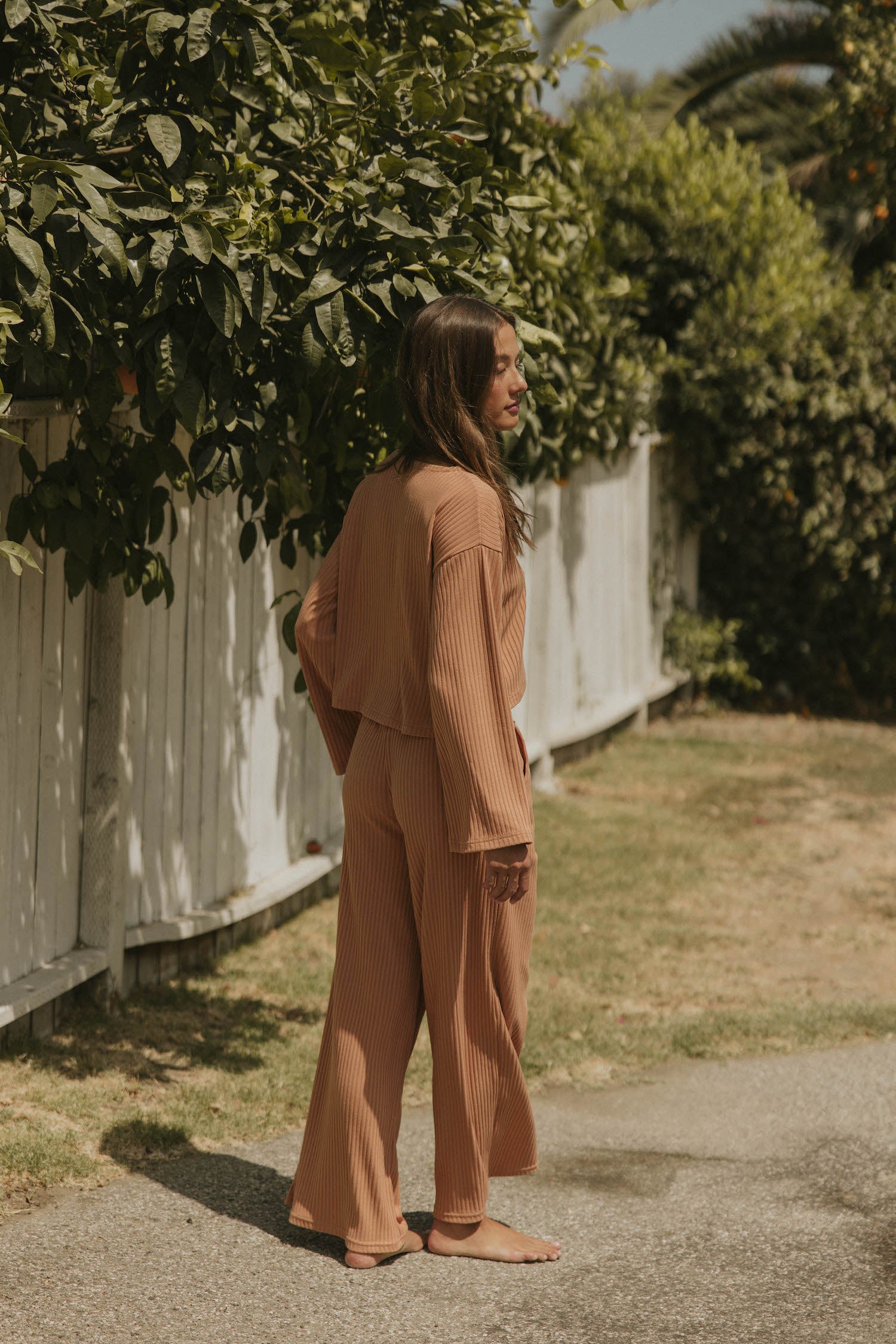 Ribbed luxury loungewear set for women.