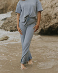 Blue luxury loungewear set for women. 