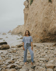 Blue luxury loungewear set for women. 