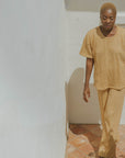 Yellow loungewear pants for women.