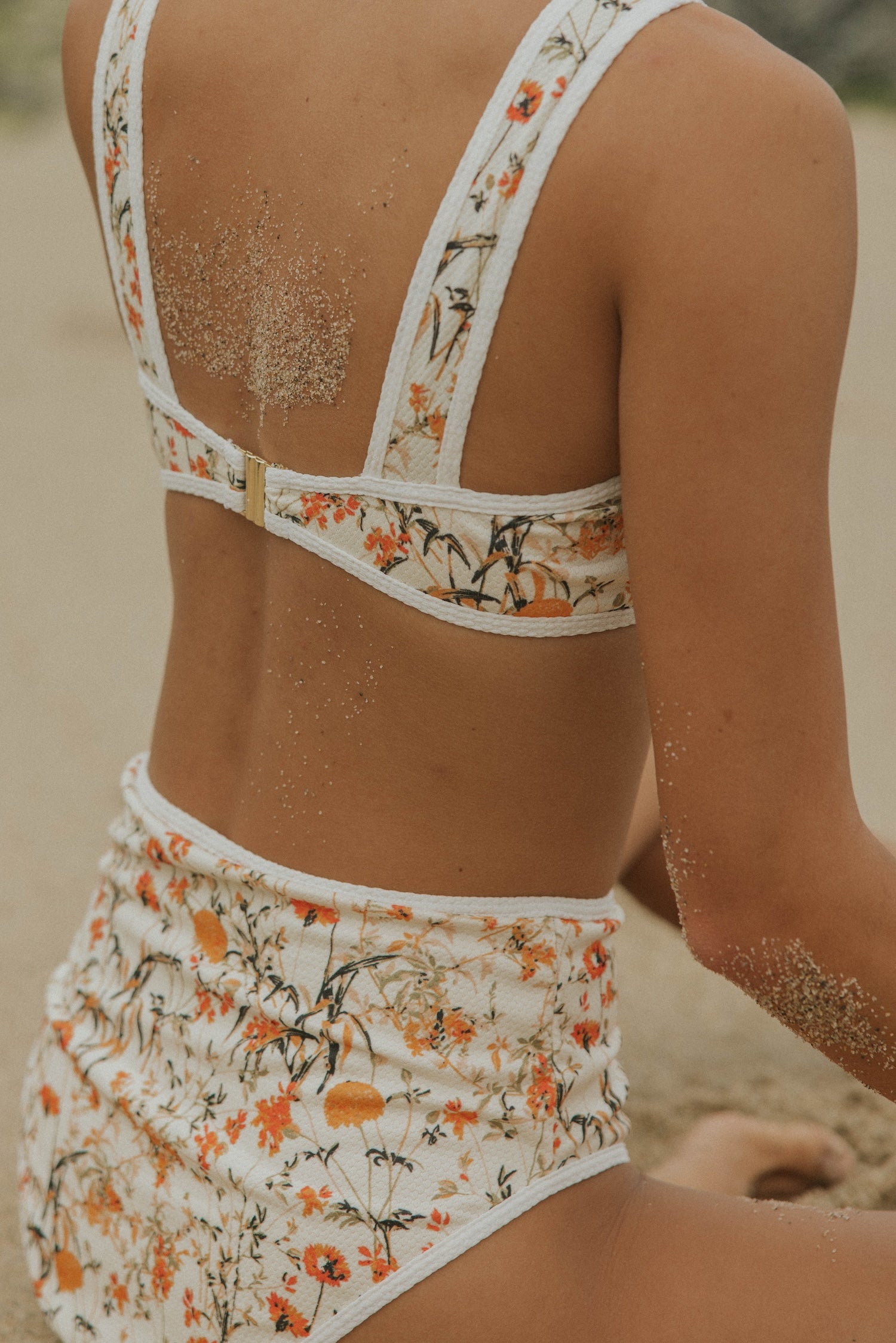 Full Coverage Neutral Floral Bikini