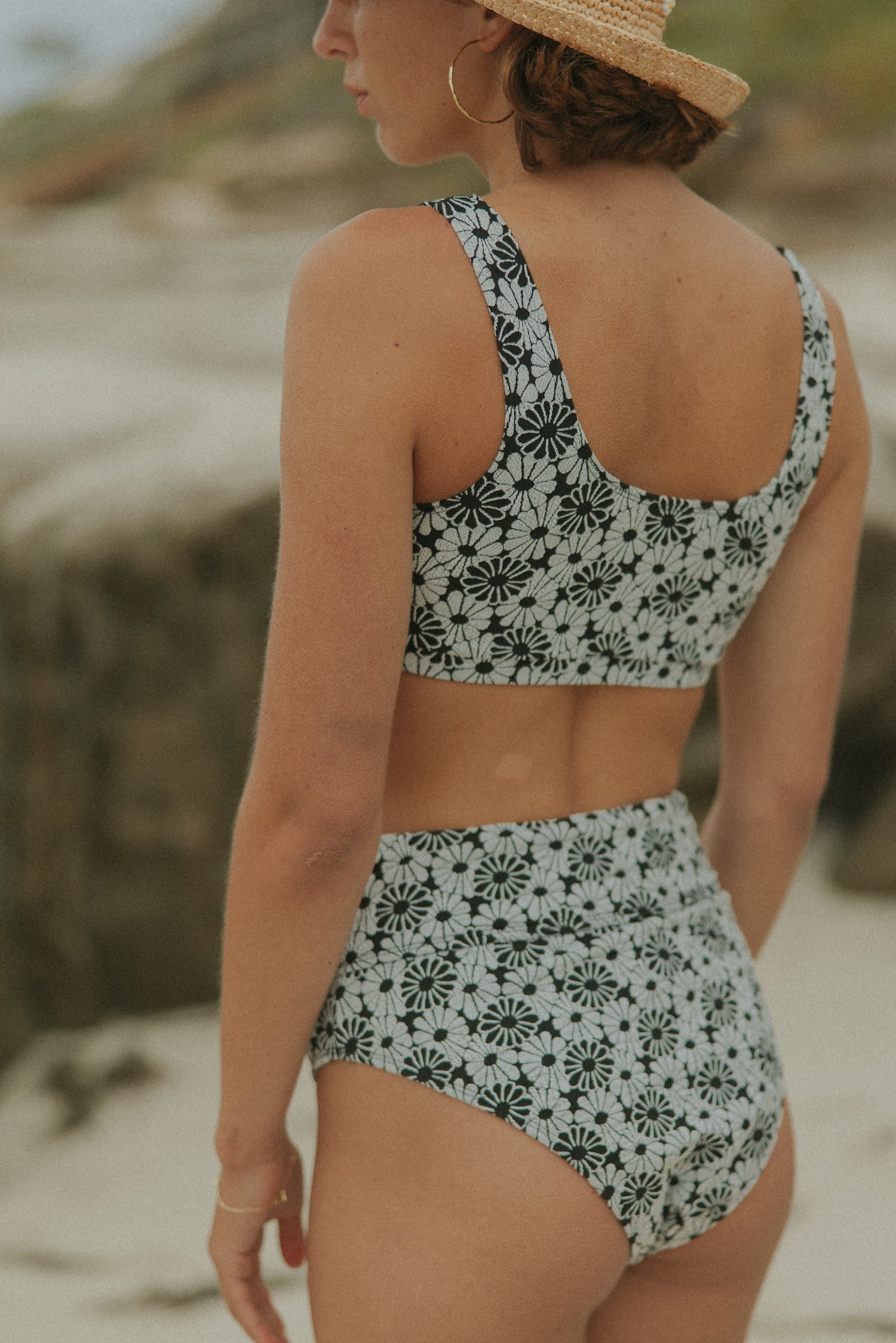 Floral High Waisted Modest Bikini