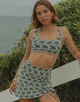 Cute Retro Modest Full Coverage Textured Swim Skirt with Bikini