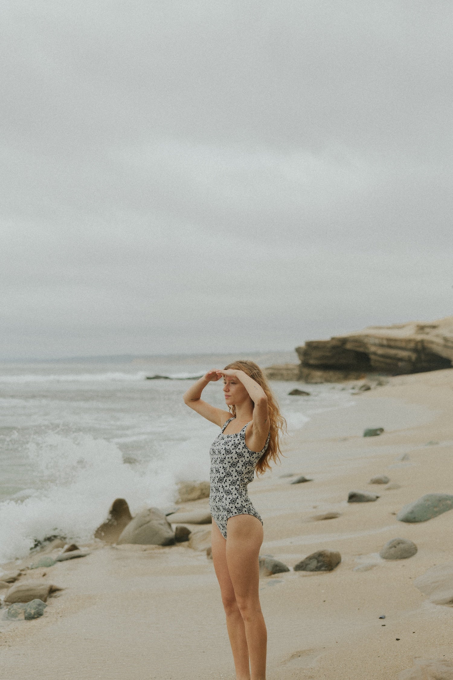 Black and white neutral one piece swimsuit