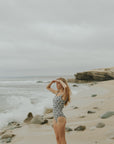 Black and white neutral one piece swimsuit