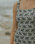 Textured Floral Printed One Piece Swimsuit