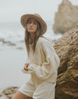 Boho beach top for women in cream.