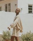 Boho beach top for women in brown.