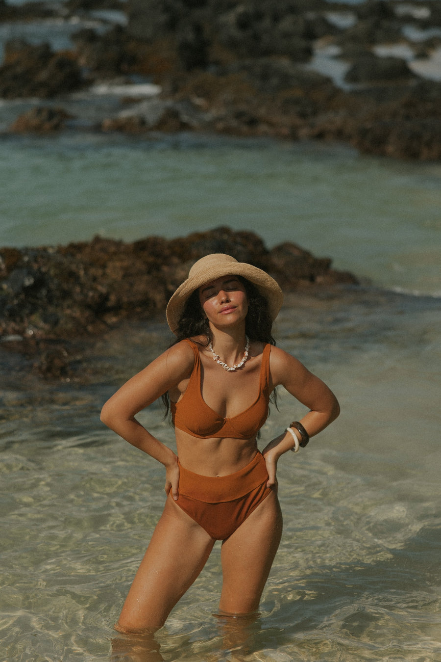 V Neck Underwire Cute High Waisted Bikini