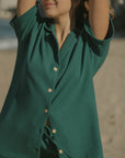Green waffle lounge set for women.