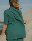 Green waffle lounge set for women.