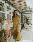 Matching silk sleepwear set for women.