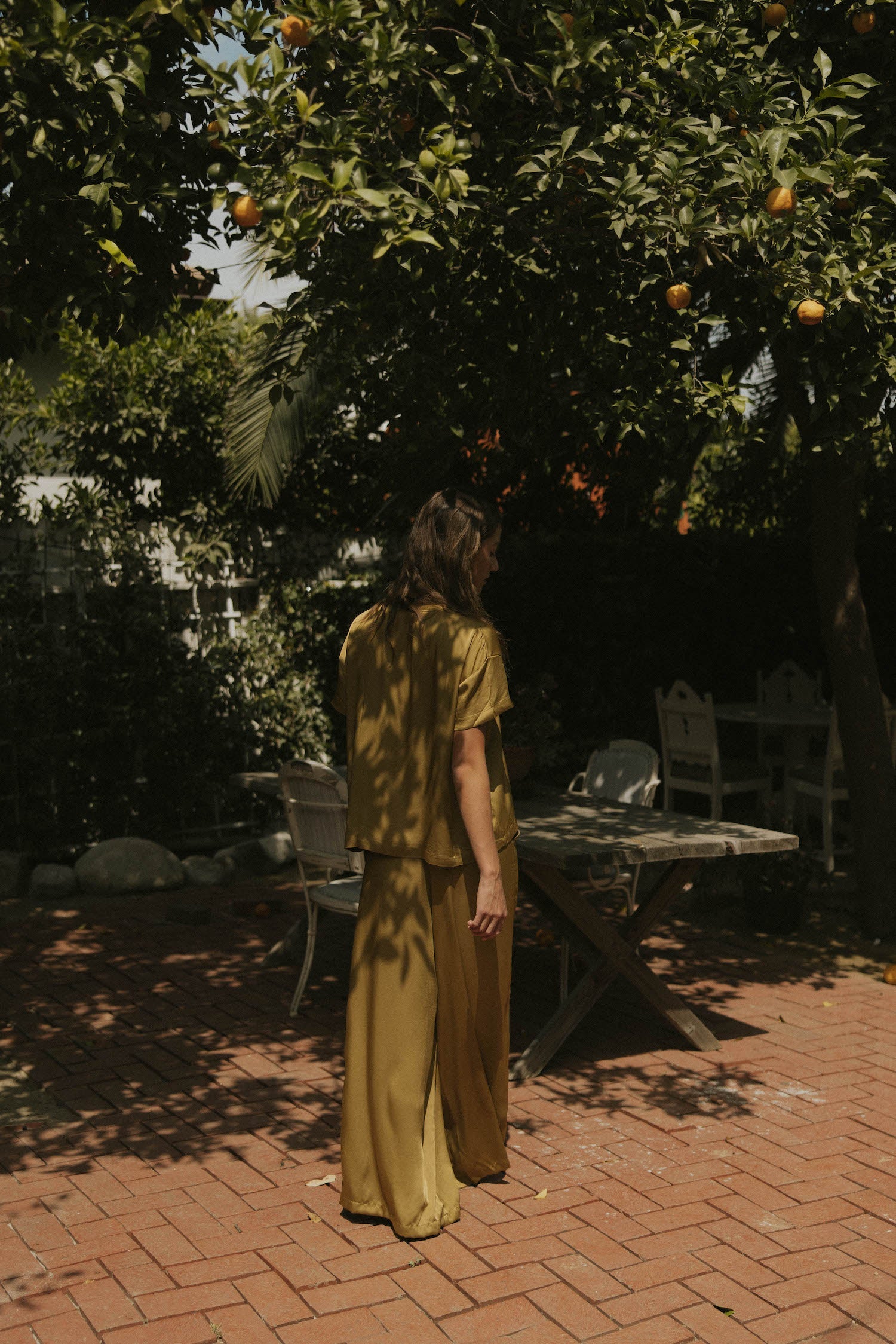 Silk loungewear top for women.