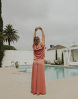 Wide leg silk pants for women. 