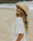 White linen two piece set for women. 