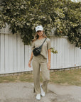 Sage green casual matching loungewear set for women.
