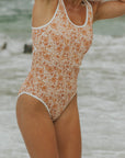 Paisley Retro Floral Trendy Full Coverage One Piece Swimsuit