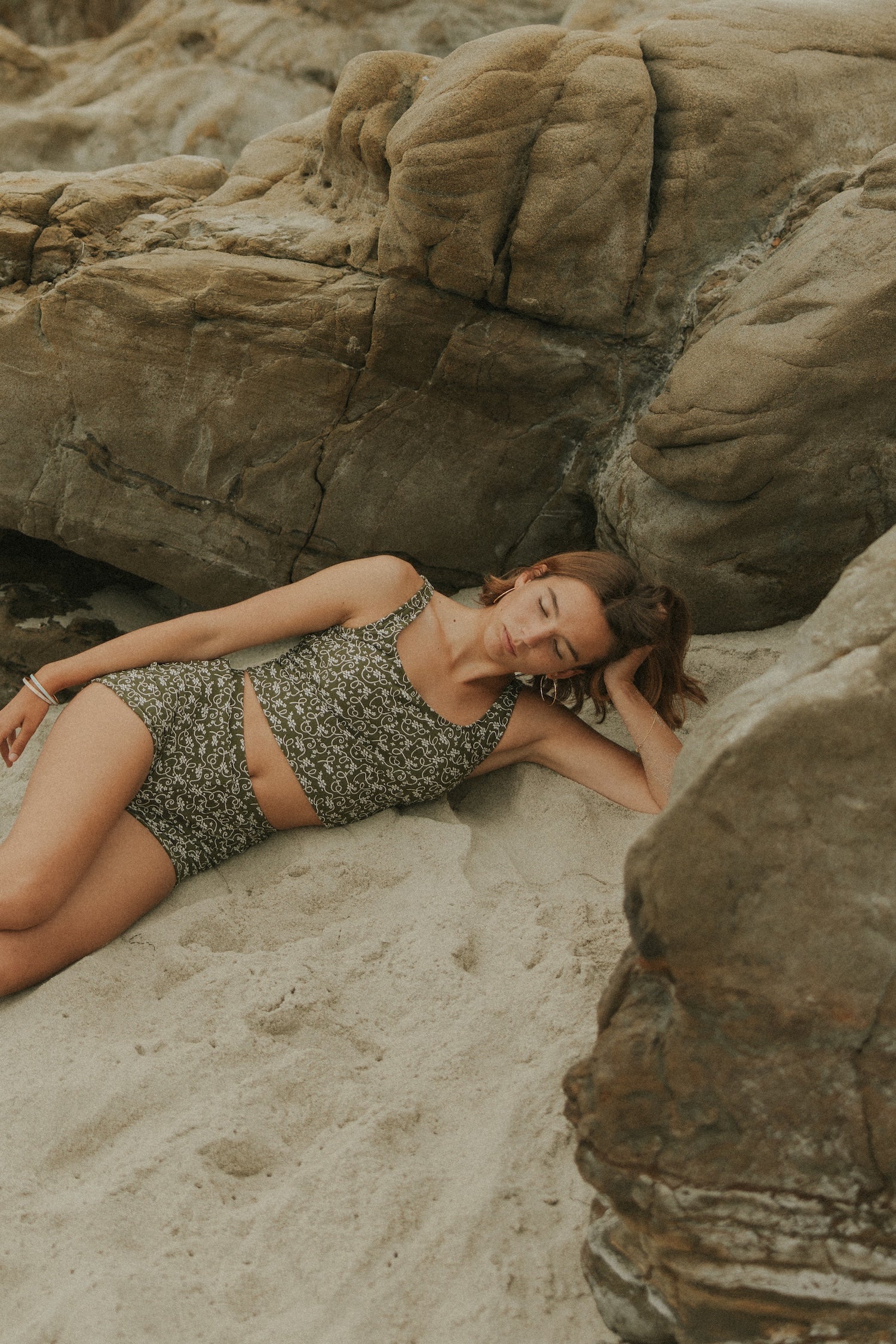 Savannah Top | Floral Textured Square Neck Tankini Top