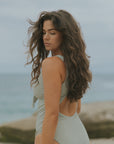 Modest Open Back Neutral One Piece Swimsuit