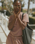 Matching pants and top set for women.