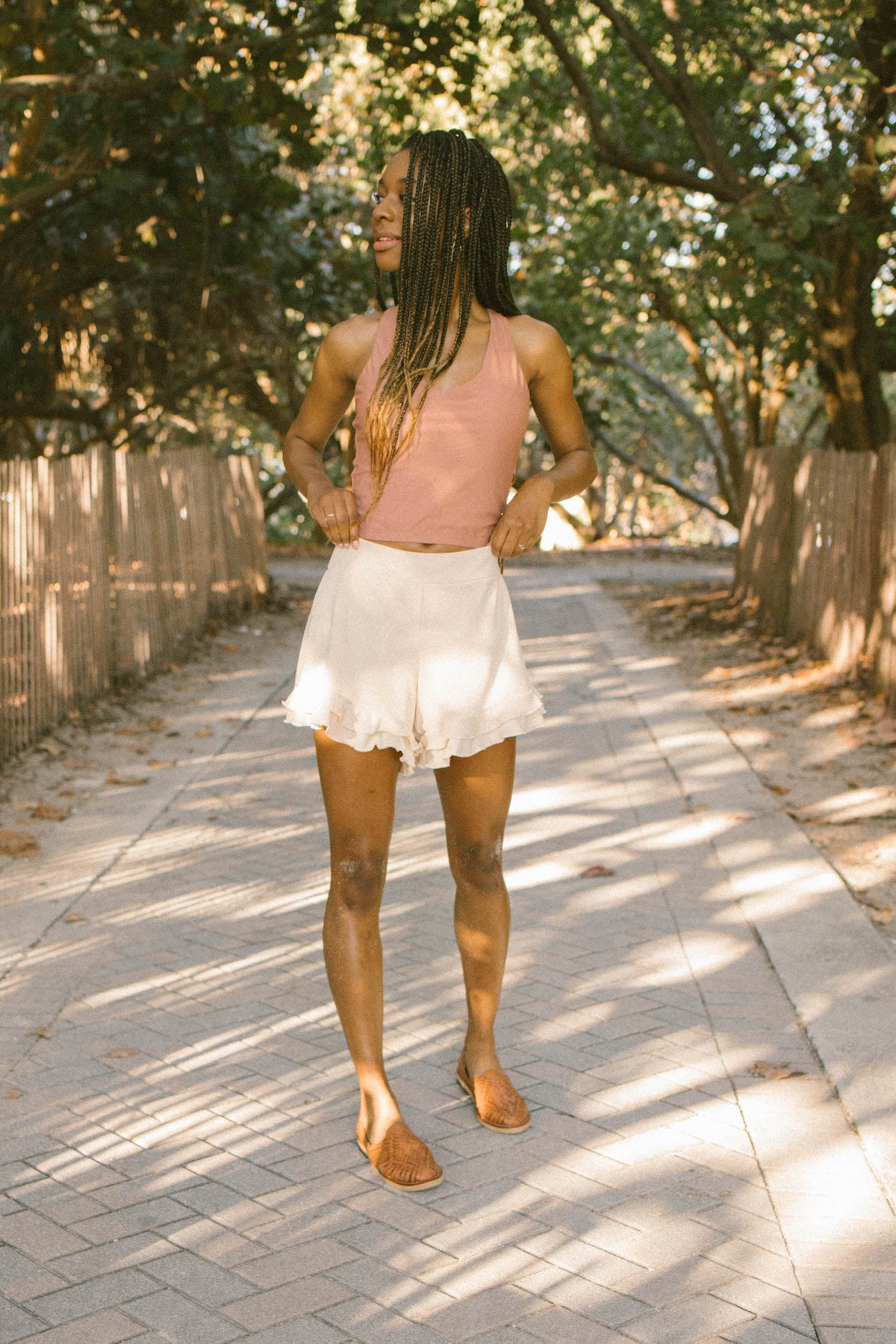 Women's high waisted swim shorts 