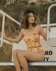 retro floral womens swimsuit modest tankini longline bikini