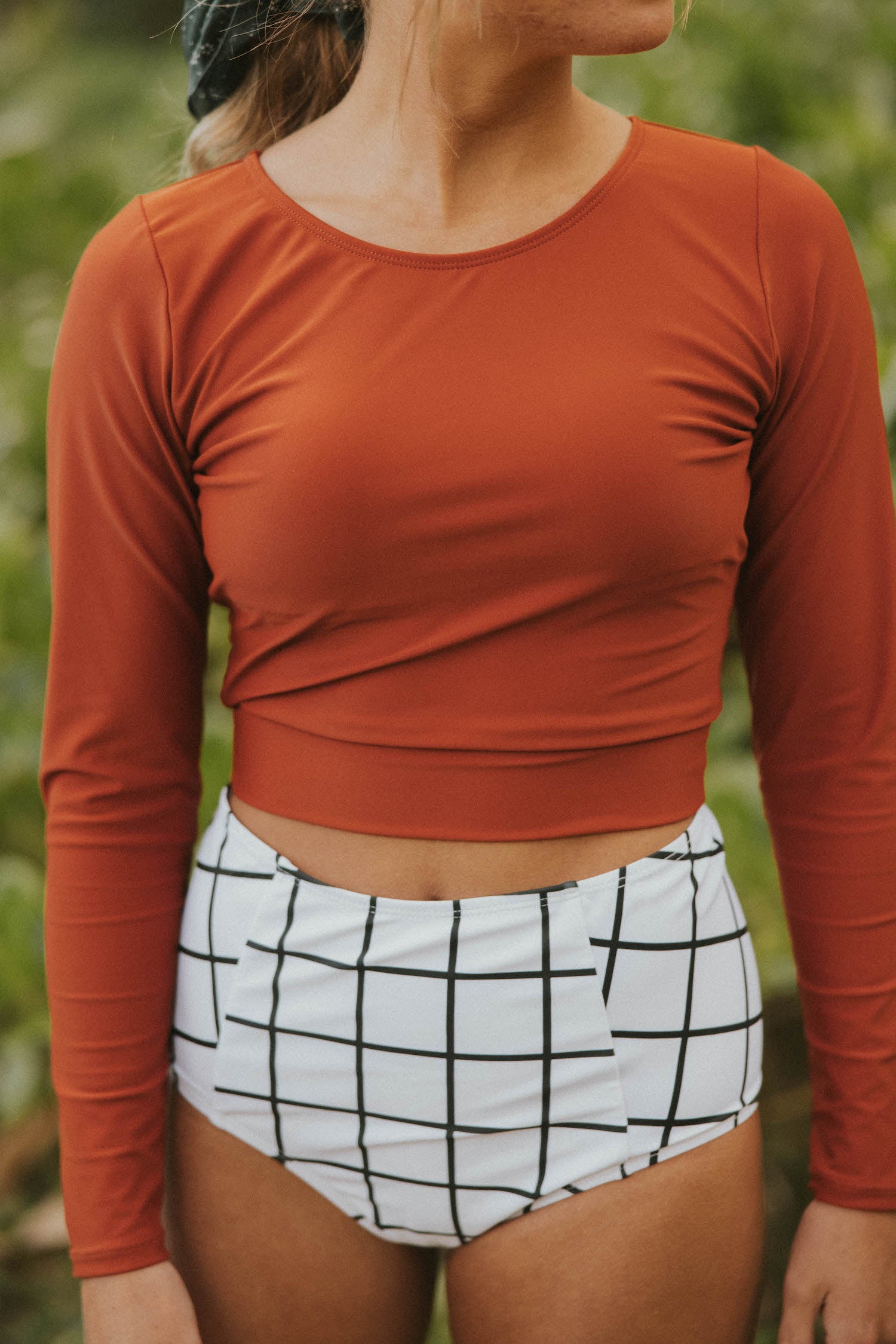 Cute full coverage white high waisted bikini bottoms. 