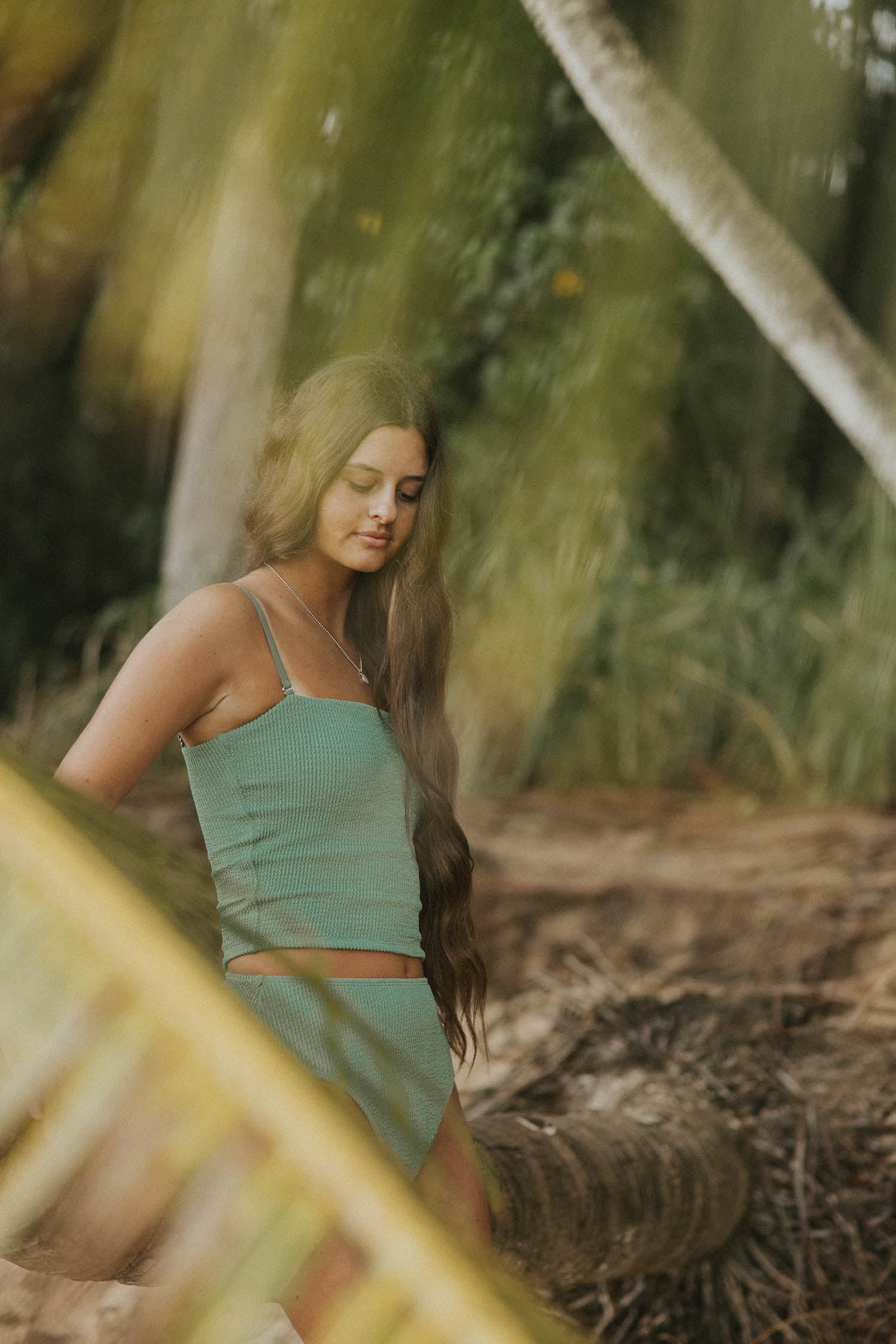 Cute modest textured tankini top