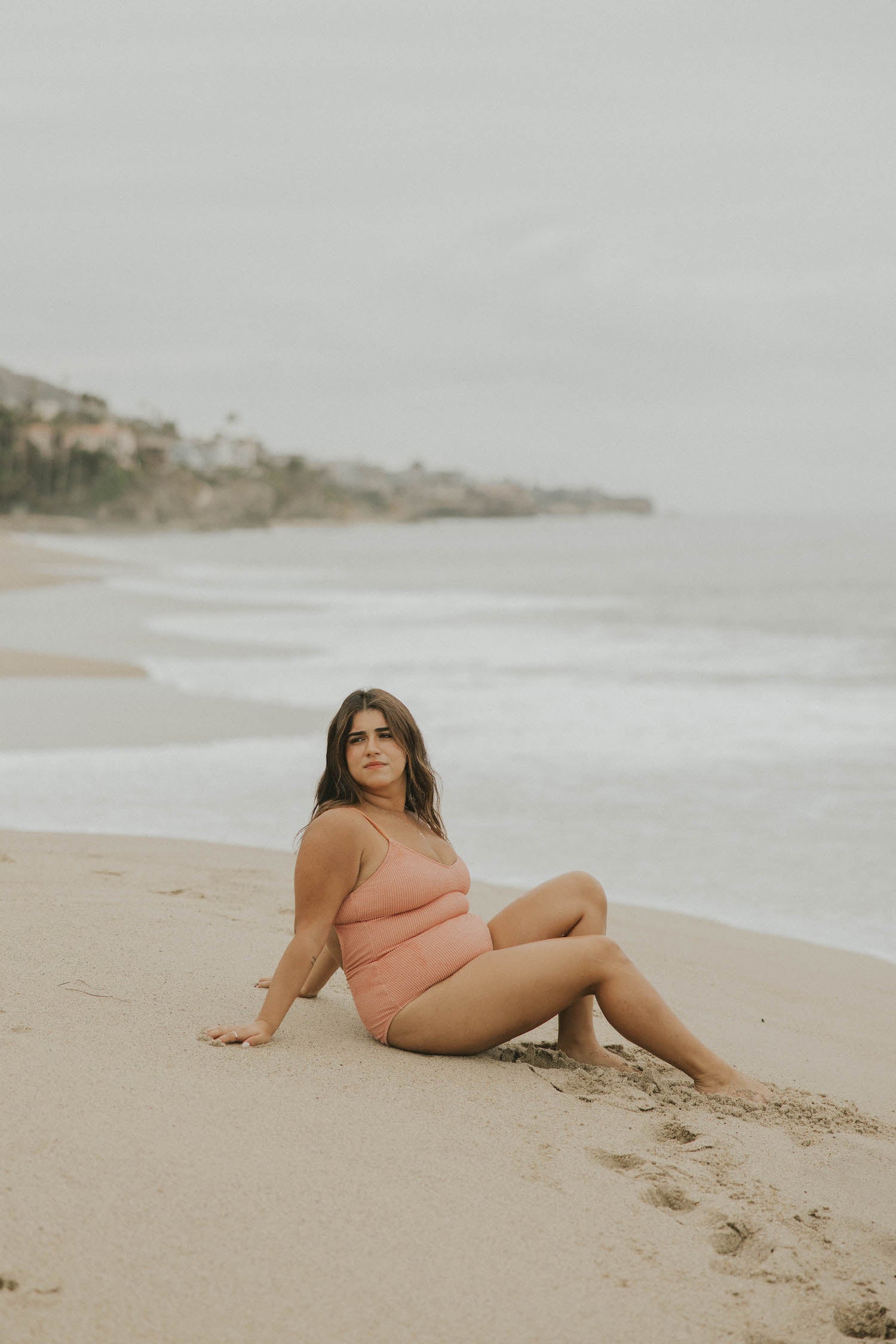 crinkle textured pink one piece swimsuit