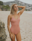 crinkle textured pink one piece swimsuit maternity