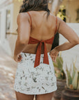 high waisted swim skirt white floral cute swim skirt modest with full coverage paired with tankini top