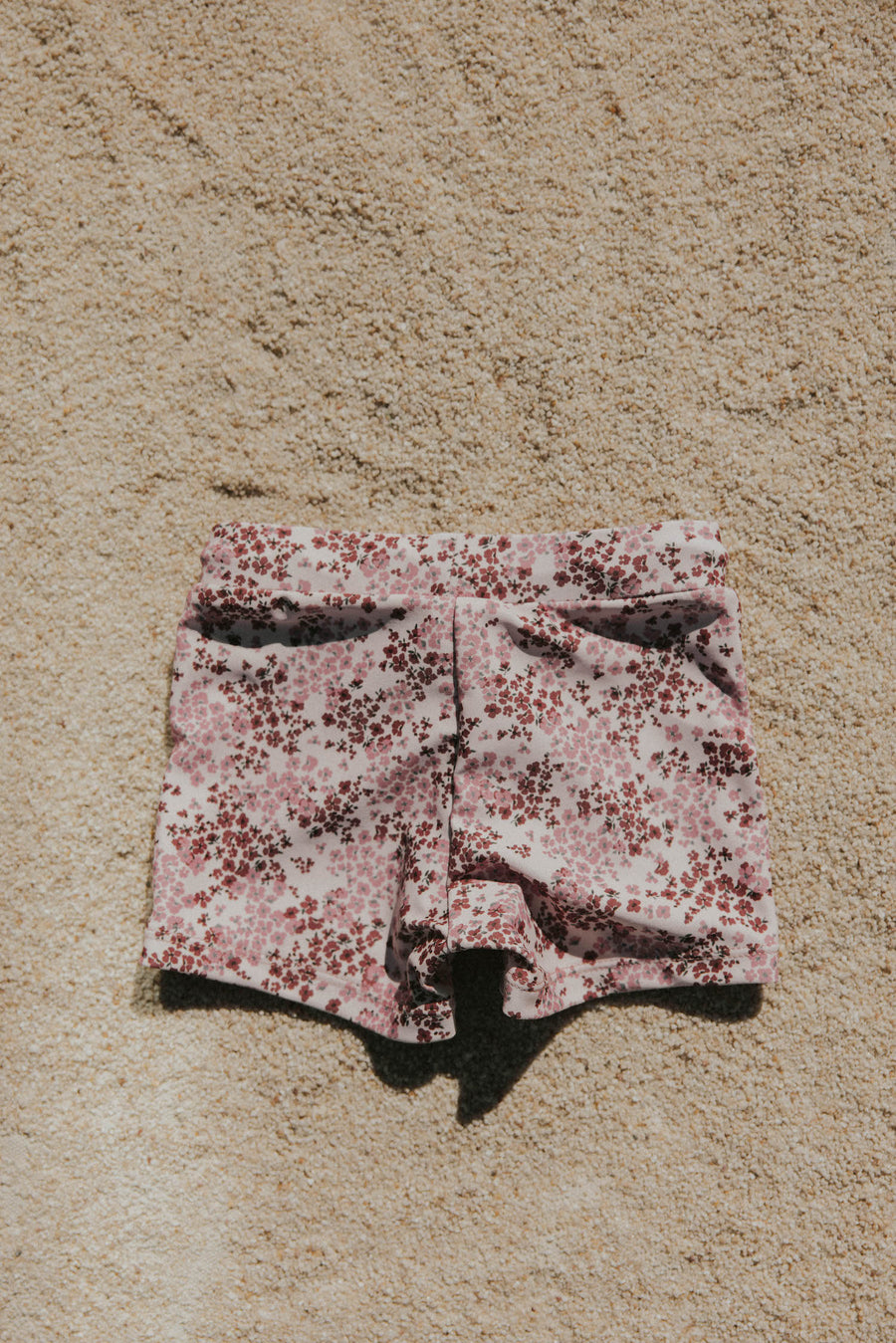 ditsy floral pink infant and toddler boys swim trunks